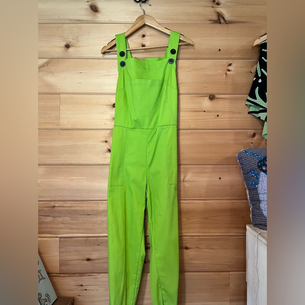 Nooworks NWT solid neon green color overall
